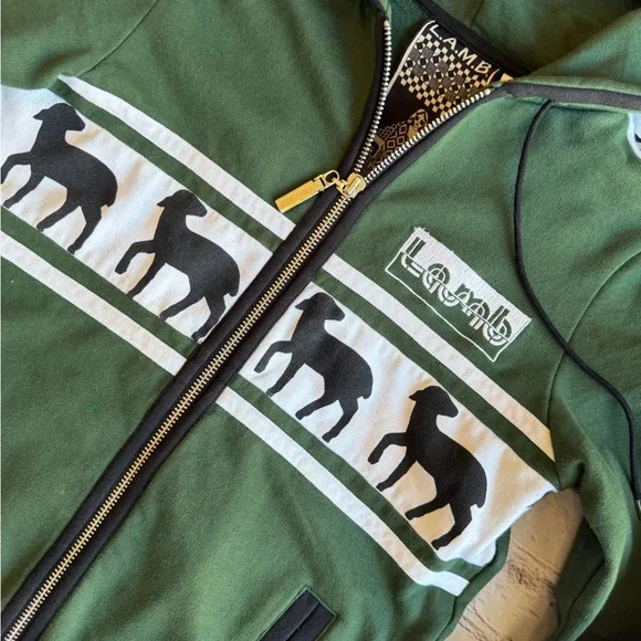 L.A.M.B. By Gwen Stefani Vtg Y2k Hoodie Sweatshirt 2008 Green Lambs Small Hooded